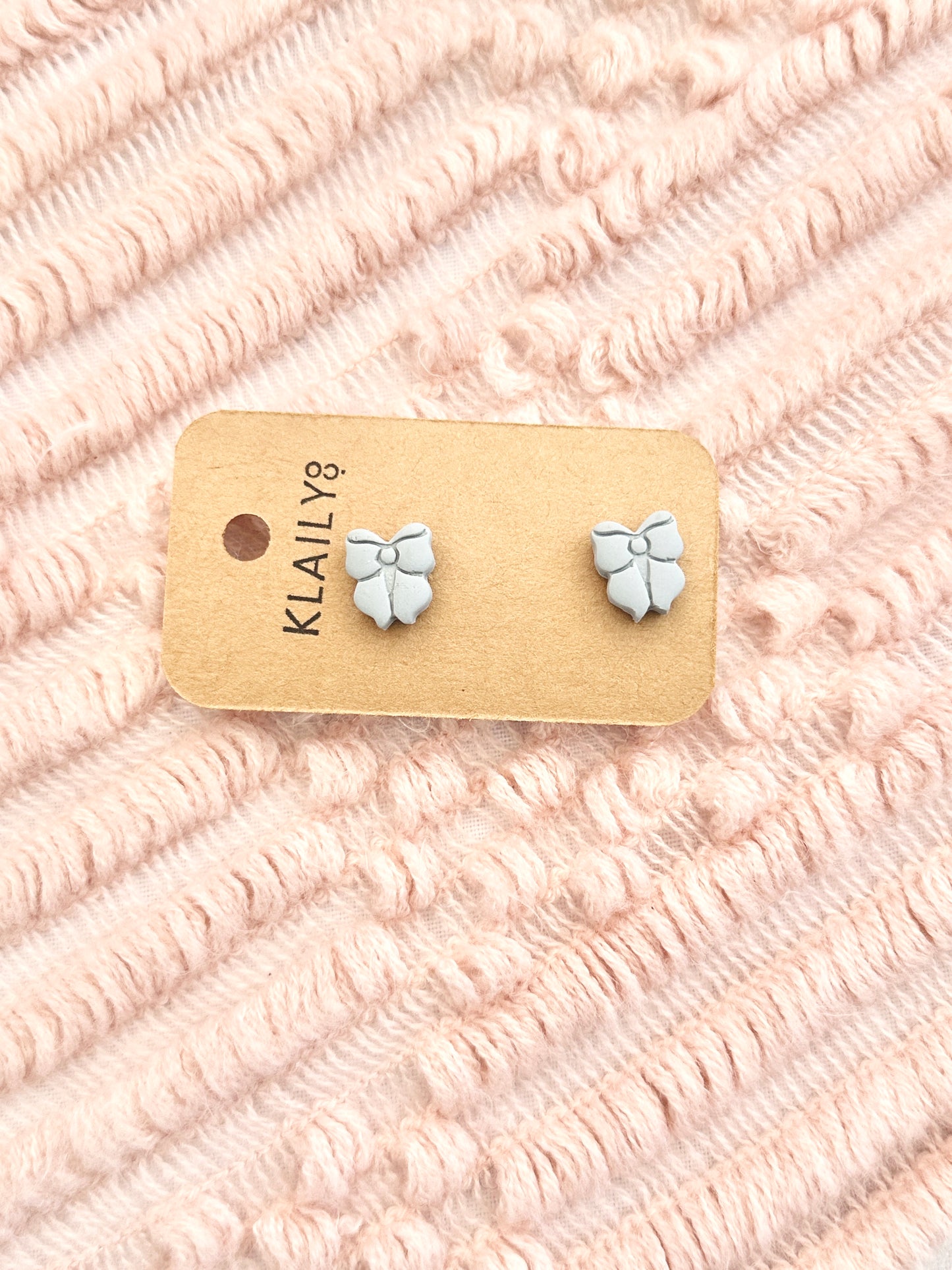 Blue Bow Studs