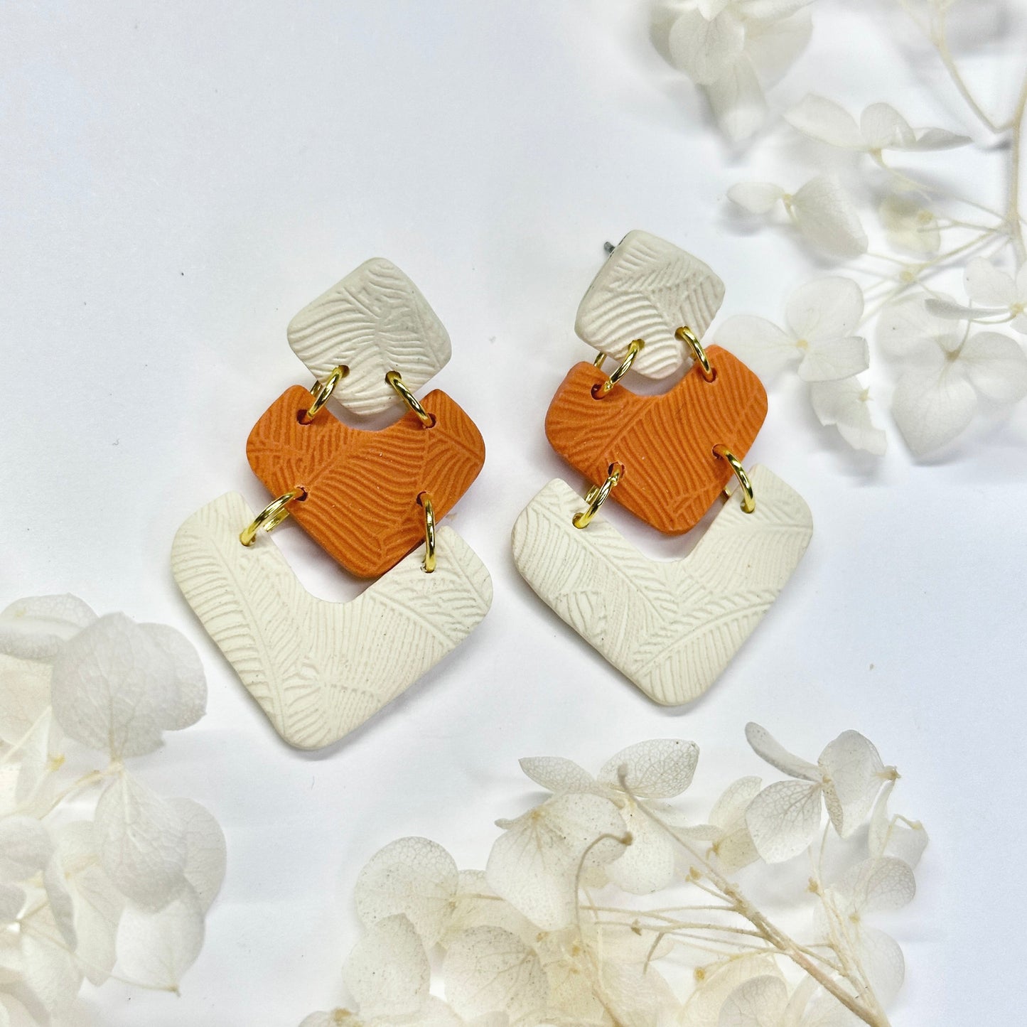 Faded Rose Path – handmade polymer clay earrings by Klaily