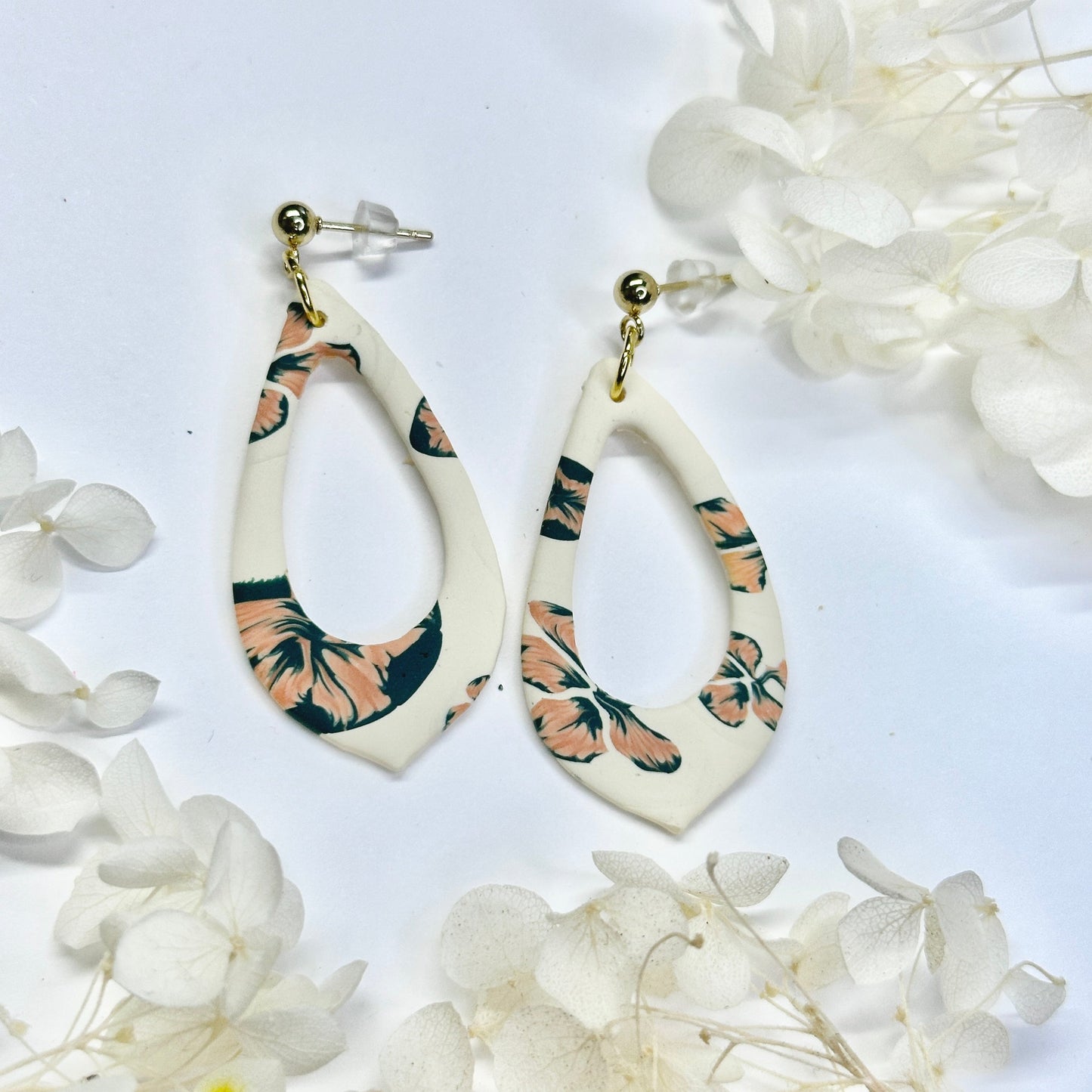 Amber Vine Dangles – handmade polymer clay earrings by Klaily