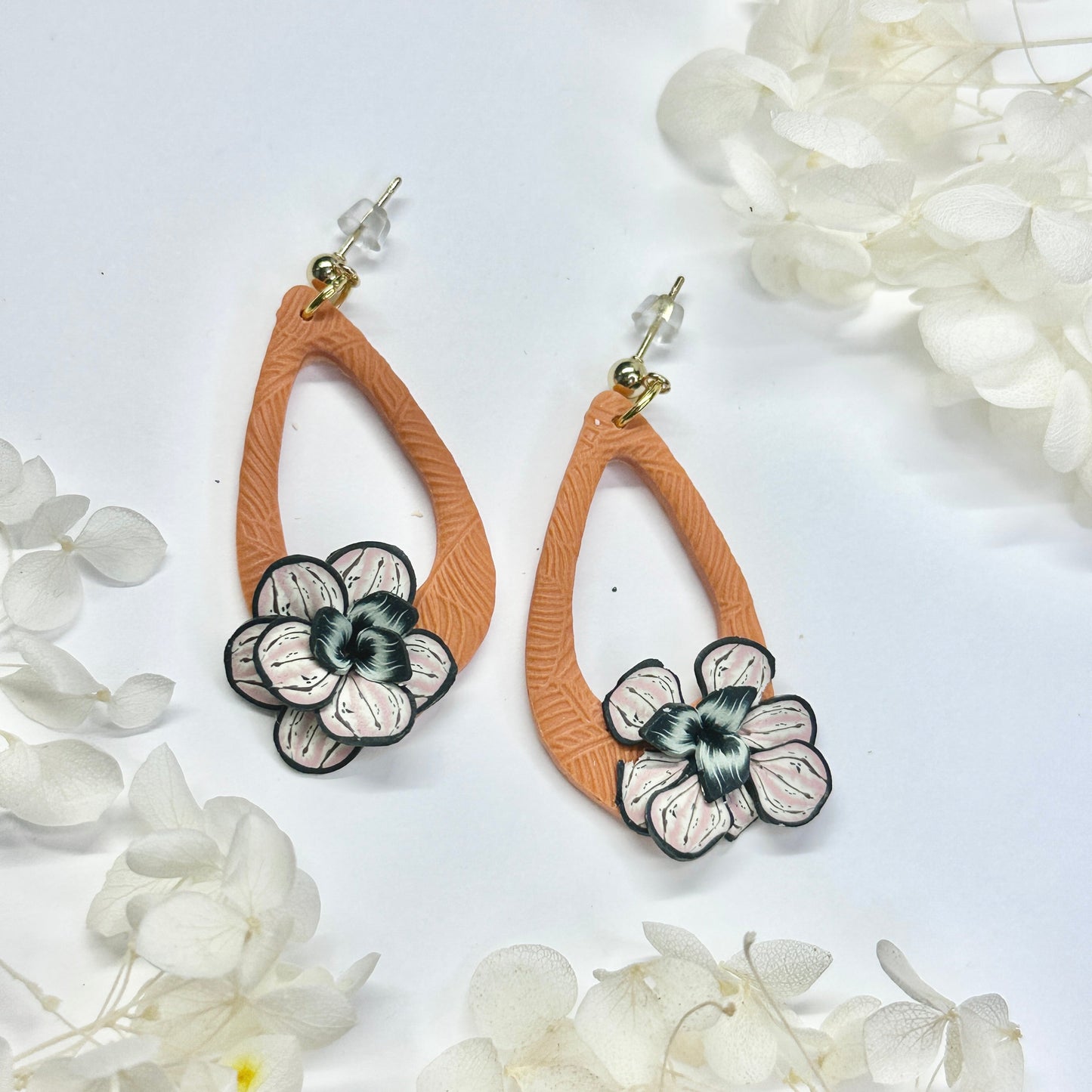 Harvest Sun Drops – handmade polymer clay earrings by Klaily