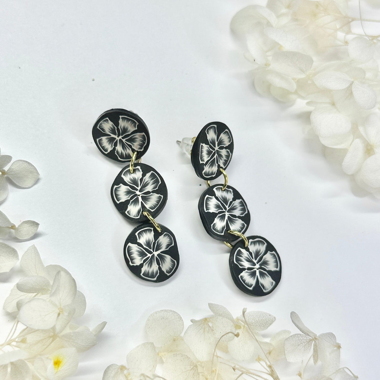 Clay Bloom Arches – handmade polymer clay earrings by Klaily