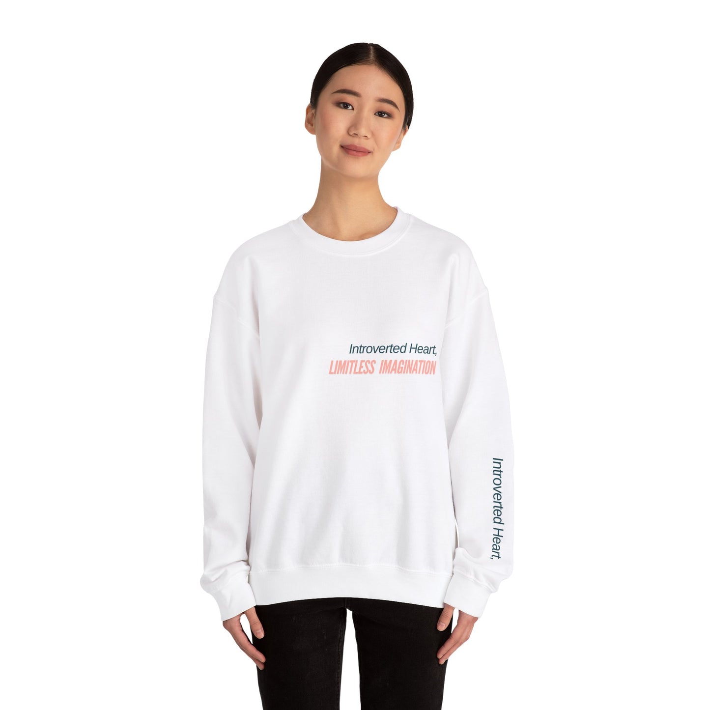 "Introverted Heart, Limitless Imagination" Unisex Heavy Blend™ Crewneck Sweatshirt