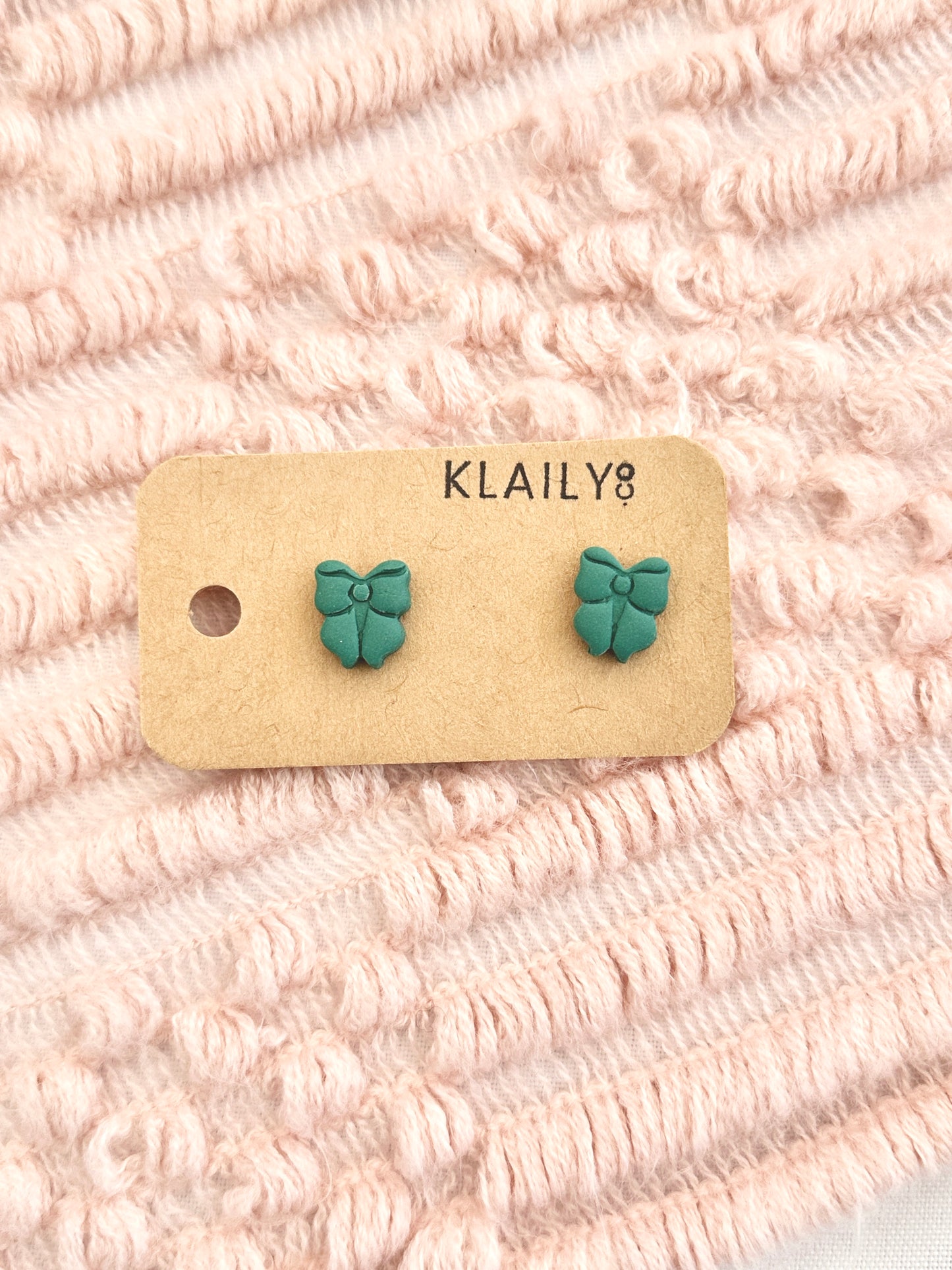 Teal Bow Studs