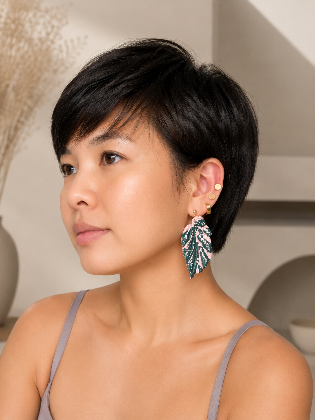 Begonia Snowcap Earrings