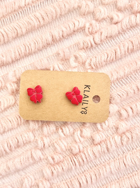 Red Bow Studs