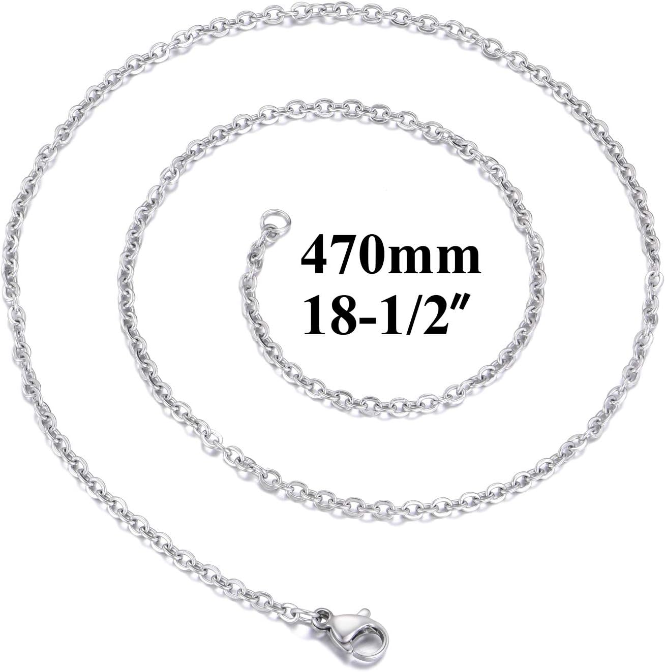18 Inch Necklace Chain Stainless Steel Link Cable Chain Necklace - Klaily