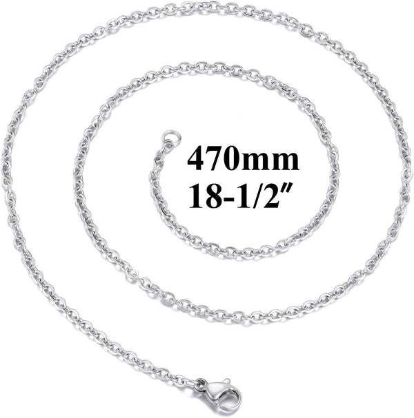 18 Inch Necklace Chain Stainless Steel Link Cable Chain Necklace - Klaily