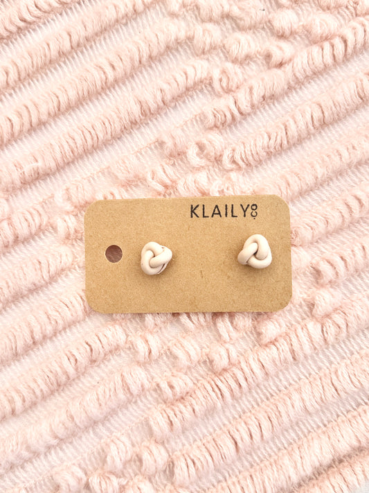 White Knot Studs