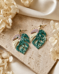 Moonmilk Monstera Earrings | September Exclusive Design