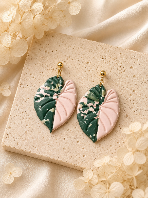 Alocasia Pink Serendipity Earrings