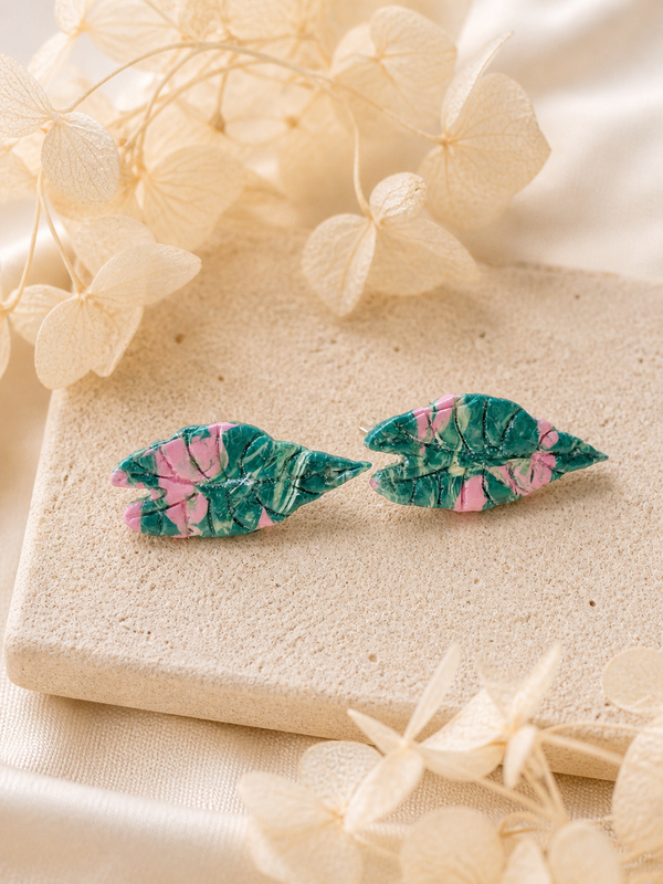 Alocasia Variegated Studs - Klaily