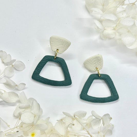 Antique Petal Veil – handmade polymer clay earrings by Klaily