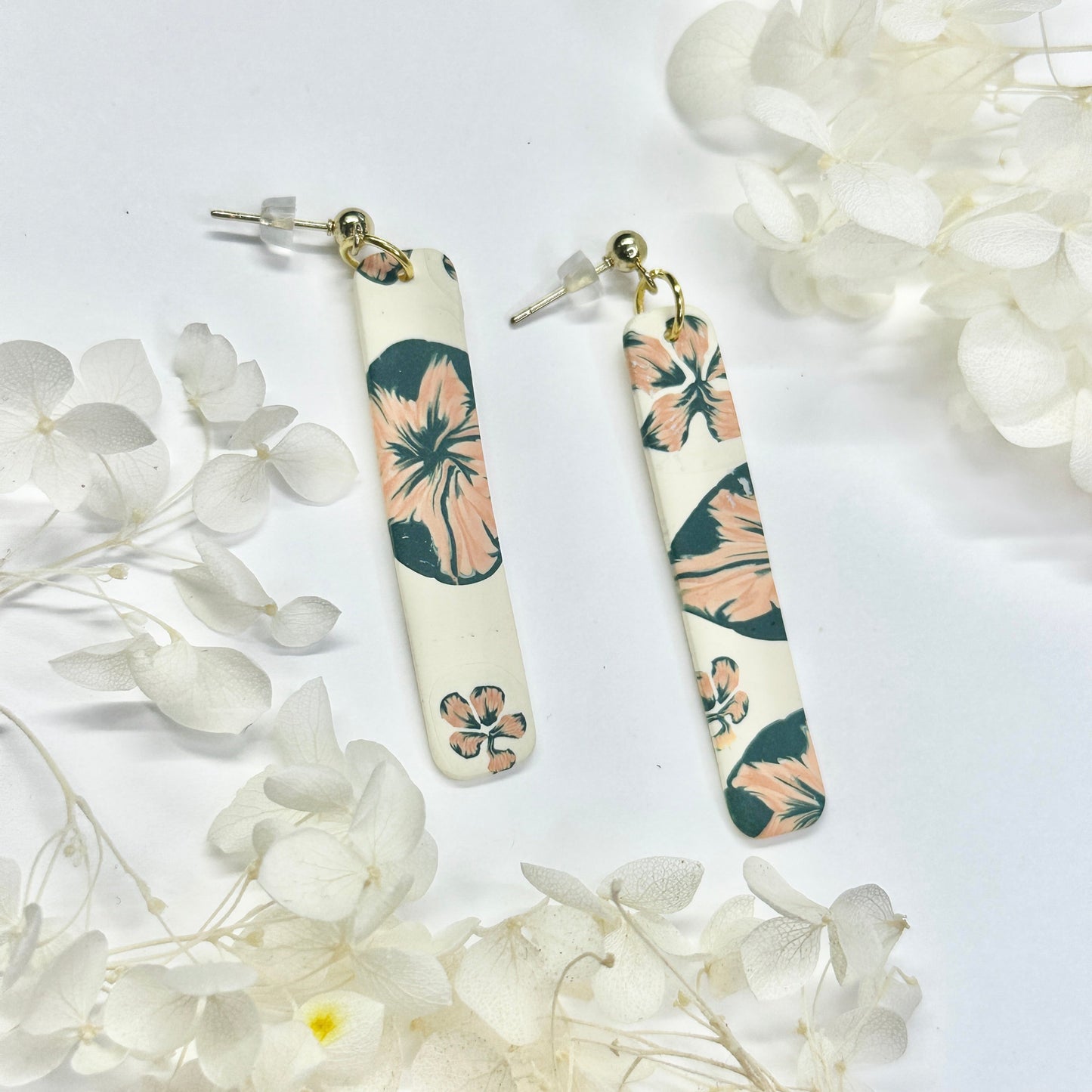 Caramel Horizon – handmade polymer clay earrings by Klaily