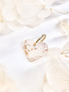 Mini Heart Charm – White Marble with Gold Flakes