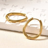 Tarnish-Resistant Stainless Steel Teardrop Hoop Earrings - GOLD