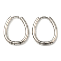 Tarnish-Resistant Stainless Steel Teardrop Hoop Earrings - SILVER - Klaily