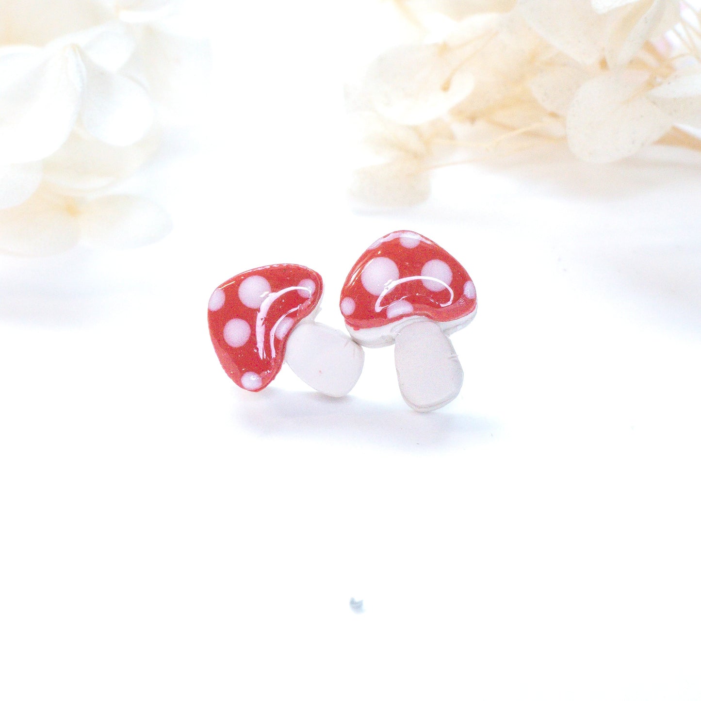 Mini Mushroom Studs – Red & White Toadstool